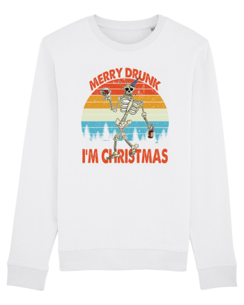 Merry Drunk I'm Christmas Funny Drunk Skeleton White