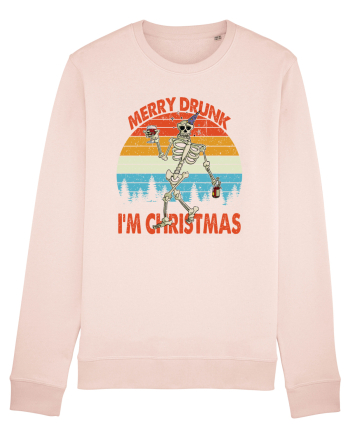 Merry Drunk I'm Christmas Funny Drunk Skeleton Candy Pink