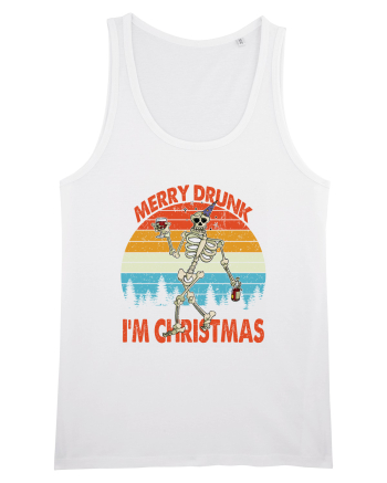 Merry Drunk I'm Christmas Funny Drunk Skeleton White