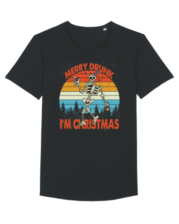 Merry Drunk I'm Christmas Funny Drunk Skeleton Black