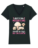 Button mushrooms small in size, big on flavor Tricou mânecă scurtă guler V Damă Evoker