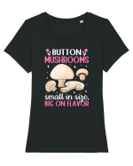 Button mushrooms small in size, big on flavor Tricou mânecă scurtă guler larg fitted Damă Expresser