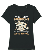 Button mushrooms the fungi that brings joy to my soul Tricou mânecă scurtă guler larg fitted Damă Expresser