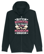 Button mushrooms the tiny treasures of the mushroom kingdom pink Hanorac cu fermoar Unisex Connector