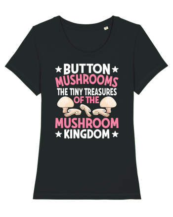 Button mushrooms the tiny treasures of the mushroom kingdom pink Black