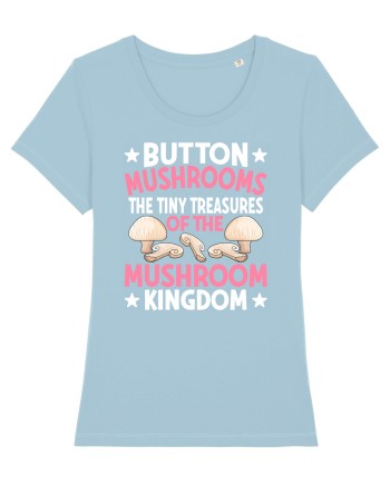 Button mushrooms the tiny treasures of the mushroom kingdom pink Sky Blue