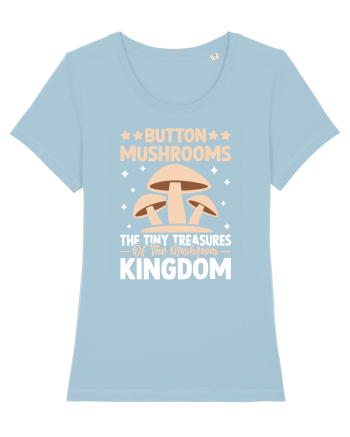 Button mushrooms the tiny treasures of the mushroom kingdom Sky Blue