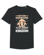 Button mushrooms the tiny treasures of the mushroom kingdom Tricou mânecă scurtă guler larg Bărbat Skater