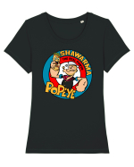 Adevarata putere sta in shaorma - Popeye engleza Tricou mânecă scurtă guler larg fitted Damă Expresser