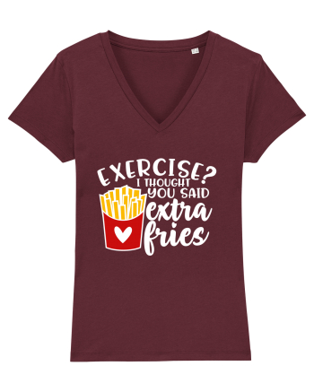 Exercise? I Thought Yoy Said Extra Fries Burgundy