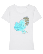 Mureș County Map Tricou mânecă scurtă guler larg fitted Damă Expresser