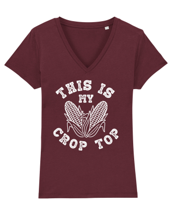 This Is My Crop Top Shirt Burgundy