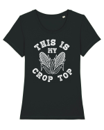 This Is My Crop Top Shirt Tricou mânecă scurtă guler larg fitted Damă Expresser