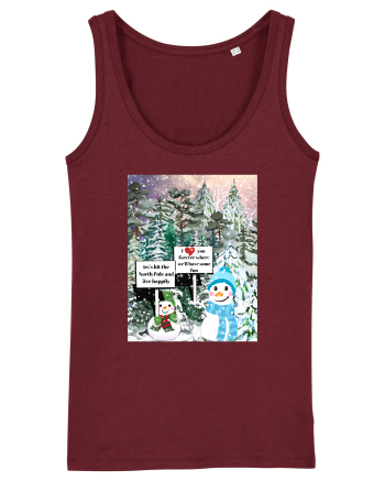 Snowman Snowlovers Burgundy
