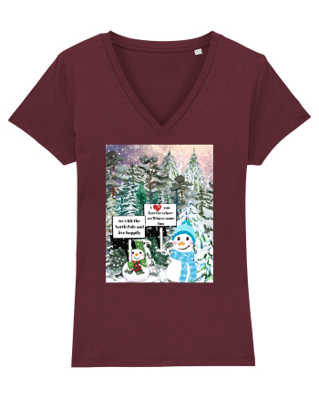 Snowman Snowlovers Burgundy