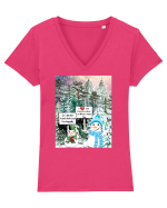 Snowman Snowlovers Tricou mânecă scurtă guler V Damă Evoker