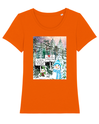 Snowman Snowlovers Bright Orange