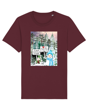 Snowman Snowlovers Burgundy