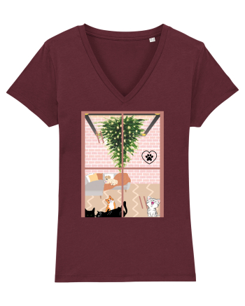 Cats and dog christmas Burgundy