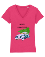 Woofy Christmas Tricou mânecă scurtă guler V Damă Evoker