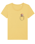 de Crăciun cu pisică in buzunar v08 Tricou mânecă scurtă guler larg fitted Damă Expresser