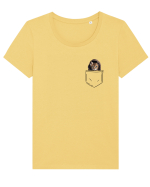 de Crăciun cu pisică in buzunar v09 Tricou mânecă scurtă guler larg fitted Damă Expresser