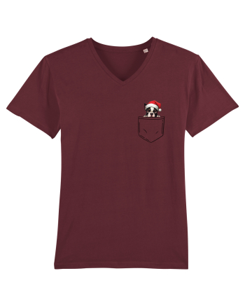 de Crăciun cu cățel in buzunar - Boston Terrier Burgundy
