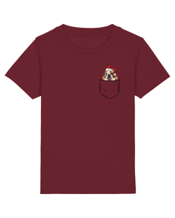 de Crăciun cu cățel in buzunar - Bulldog Burgundy