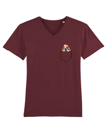 de Crăciun cu cățel in buzunar - Bulldog Burgundy