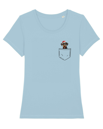 de Crăciun cu cățel in buzunar - Doberman Pinscher Sky Blue