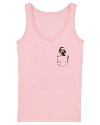 de Crăciun cu cățel in buzunar - Weimaraner Cotton Pink