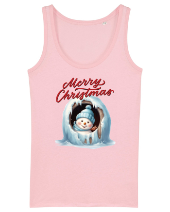 cu urări de Crăciun si om de zăpadă v1 Cotton Pink