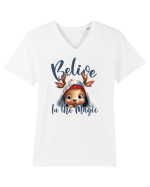 de Craciun cu pui de ren - Believe in the magic Tricou mânecă scurtă guler V Bărbat Presenter