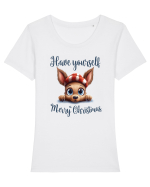 de Craciun cu pui de ren - Have yourself a Merry Christmas Tricou mânecă scurtă guler larg fitted Damă Expresser