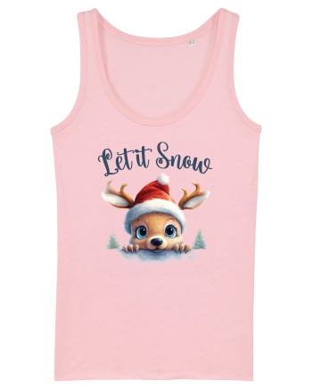 de Craciun cu pui de ren - Let it snow Cotton Pink