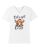 de Craciun cu pui de ren - Let s get cozy Tricou mânecă scurtă guler V Bărbat Presenter