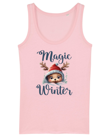 de Craciun cu pui de ren - Magic winter Cotton Pink