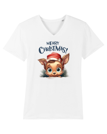 de Craciun cu pui de ren - Merry Christmas Little Reindeer White