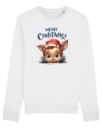 de Craciun cu pui de ren - Merry Christmas Little Reindeer White