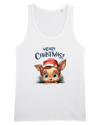 de Craciun cu pui de ren - Merry Christmas Little Reindeer White