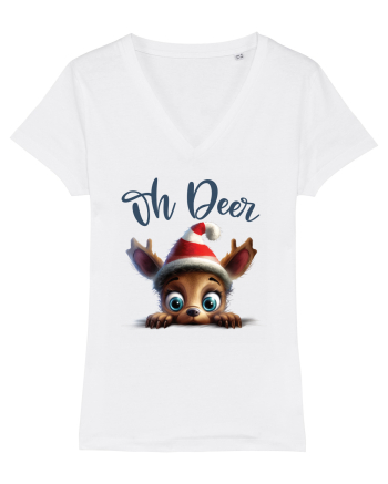 de Craciun cu pui de ren - Oh Deer Reindeer White