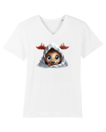 de Craciun cu pui de ren - v4 Tricou mânecă scurtă guler V Bărbat Presenter