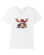 de Craciun cu pui de ren - v5 Tricou mânecă scurtă guler V Bărbat Presenter