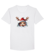 de Craciun cu pui de ren - v5 Tricou mânecă scurtă guler larg Bărbat Skater