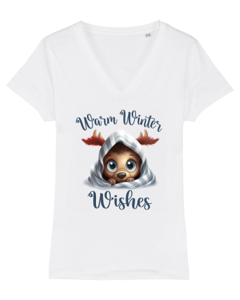 de Craciun cu pui de ren - Warm winter wishes White