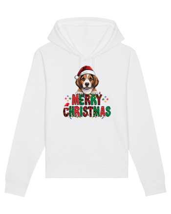 cu urări de Crăciun si cățel Beagle White