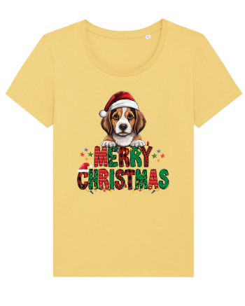 cu urări de Crăciun si cățel Beagle Jojoba