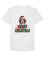 cu urări de Crăciun si cățel Beagle Tricou mânecă scurtă guler larg Bărbat Skater