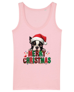 cu urări de Crăciun si cățel Boston Terrier Maiou Damă Dreamer