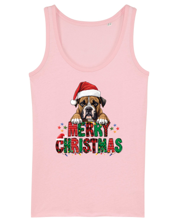 cu urări de Crăciun si cățel Boxer Cotton Pink